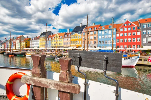 Copenhague Dinamarca Agosto 2018 Famosa Bahía Nyhavn New Harbour Copenhague —  Fotos de Stock