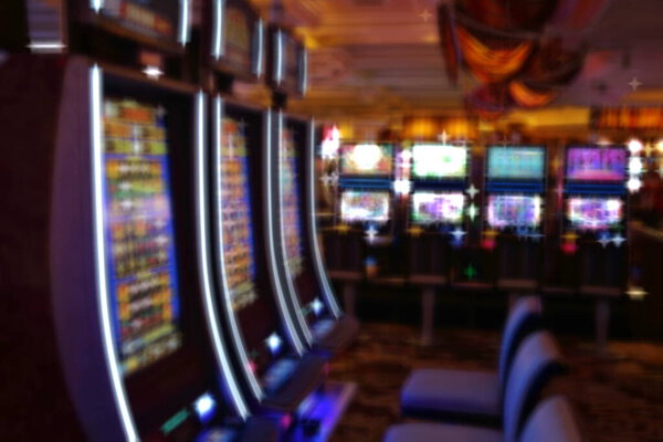 Casino machines in the entertainment area at night