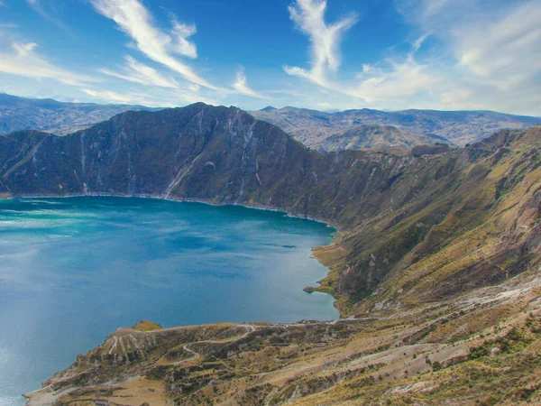 Ecuador Famosa Caminata Por Pintoresca Cresta Montañosa Del Bucle Quilotoa —  Fotos de Stock