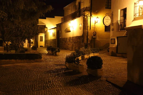 Ronda Andalucia Spanyol Oktober 2017 Jalan Jalan Kota Tua Malam — Stok Foto