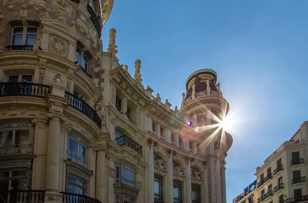 Madrid Renkli Dar Sokakları Tarihi Şehir Merkezinde — Stok fotoğraf