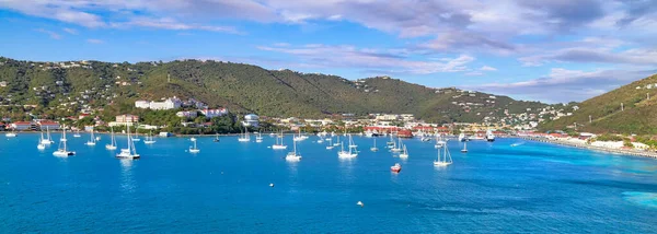 Saint Thomas Island Charlotte Amalie Bay Panoramiczny Widok Popularnym Miejscem — Zdjęcie stockowe