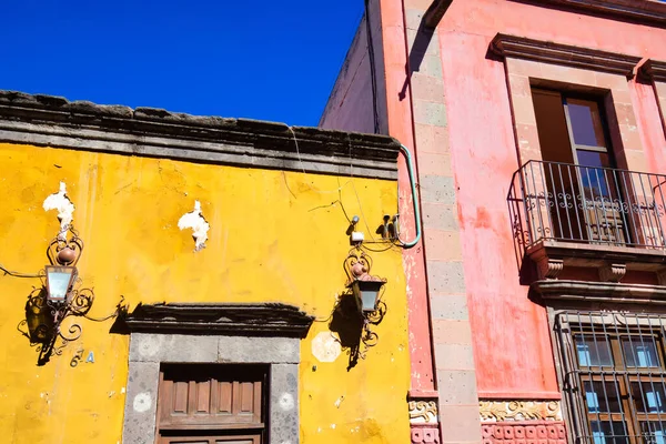 Mexikó Színes Épületek Utcák San Miguel Allende Történelmi Belvárosában — Stock Fotó