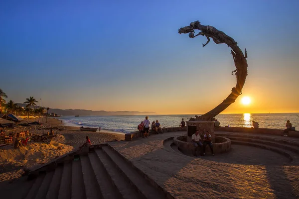 Puerto Vallarta Mexikó Április 2019 Híres Szobrok Festői Óceánjáró Malecon — Stock Fotó