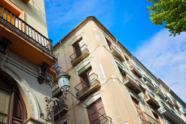 Granada streets and Spanish architecture in a scenic historic city center
