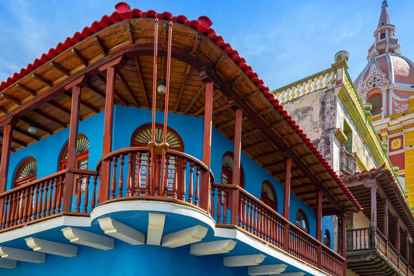 Famosa Cidade Colonial Cartagena Cuidad Amurrallada Seus Edifícios Coloridos Centro — Fotografia de Stock