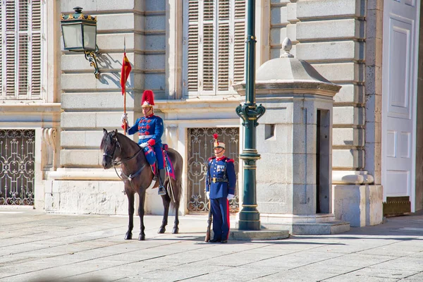 Madri Espanha Outubro 2018 Mudança Guarda Nacional Frente Palácio Real — Fotografia de Stock