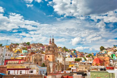 Guanajuato, Mexico, scenic colorful old town streets clipart
