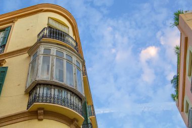 Malaga tarihi şehir merkezi ve Malaga Katedrali yakınlarındaki eski şehir sokakları