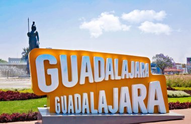 Gudalajara, Meksika-10 Nisan 2019: Guadalajara tarihi merkezindeki Landmark Minerva anıtı