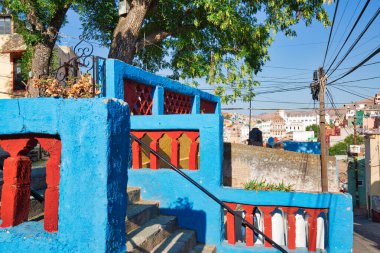 Guanajuato, Meksika, manzaralı eski şehir sokakları