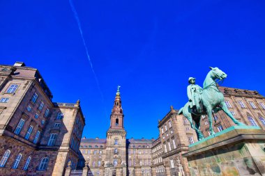 Kopenhag, Danimarka-2 Ağustos 2018: Kopenhag 'daki Tarihi Christiansborg Sarayı