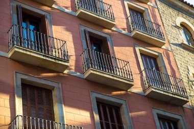 Barselona sokakları Las Ramblas 'da gün batımında