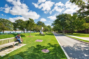  Boston, ABD-17 Ekim 2017: (BU) Boston Üniversitesi Girişi