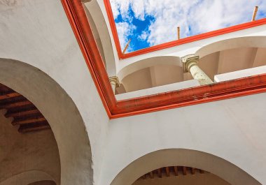 Tarihi şehir merkezinde, Oaxaca, Zocalo 'daki İsa Kilisesi Şirketi.