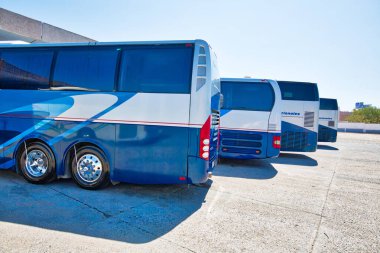 Guanajuato, Mexico-April 22, 2019: Central bus station in Guanajuato servicing intercity connections to Mexican destination clipart