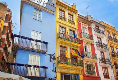 Valencia caddeleri tarihi şehir merkezinde.