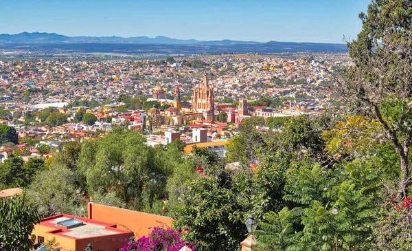 Panorámás Kilátás San Miguel Allende Egy Város Kilátó — Stock Fotó