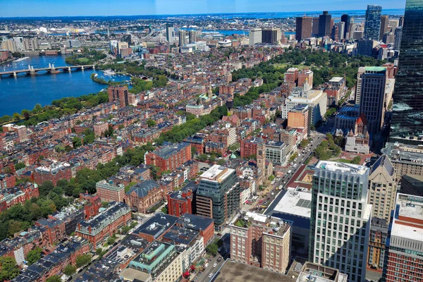 波士顿全景从保诚塔观景台观看 — 图库照片