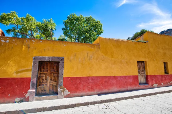 Mexique Bâtiments Colorés Rues San Miguel Allende Dans Centre Historique — Photo
