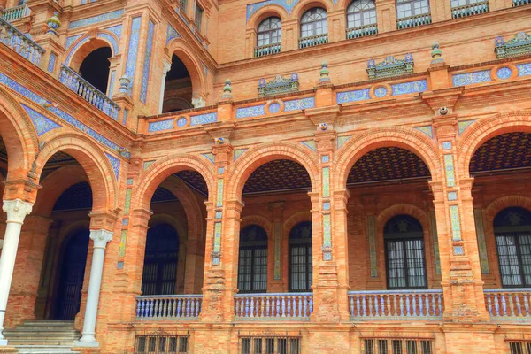 Plaza Espana Sevilha Detalhes Arquitetônicos Ornamentos — Fotografia de Stock