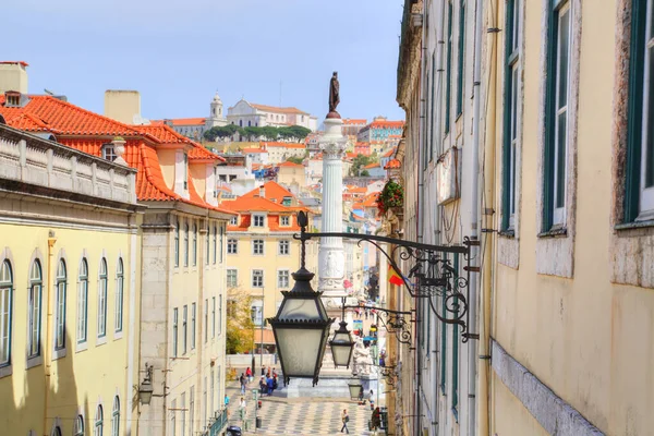 Praça Rossio Vista Lisboa — Fotografia de Stock