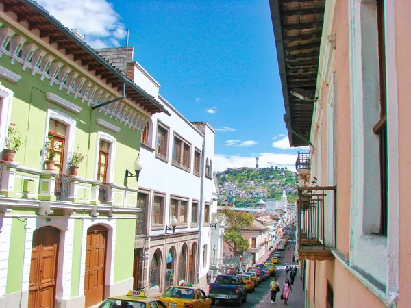 Quito Equador Agosto 2016 Ruas Panorâmicas Quito Antigo Centro Histórico — Fotografia de Stock