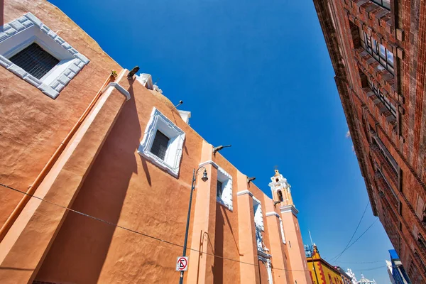 Coloridas Ruas Coloniais Puebla Zocalo Centro Histórico Cidade — Fotografia de Stock