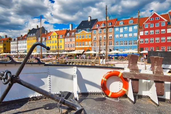 Copenhague Dinamarca Agosto 2018 Famosa Bahía Nyhavn New Harbour Copenhague —  Fotos de Stock