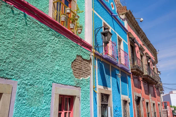 Strade Lastricate Panoramiche Architettura Coloniale Colorata Tradizionale Nel Centro Storico — Foto Stock