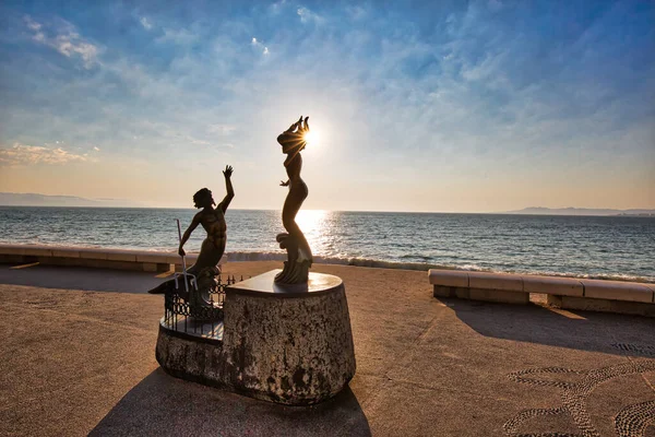 Puerto Vallarta Μεξικό Απριλίου 2018 Διάσημα Γλυπτά Malecon Που Βρίσκονται — Φωτογραφία Αρχείου