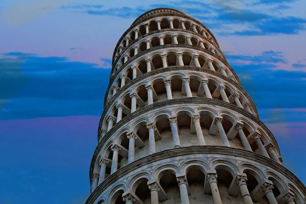 Scenic View Leaning Tower Pisa Sunset Italy — Stock Photo, Image