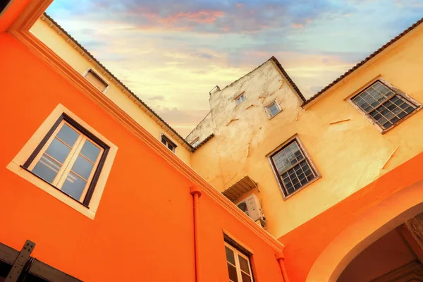 Ruas Coloridas Lisboa Pôr Sol — Fotografia de Stock