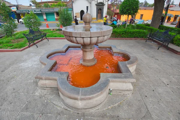 Tepotzotlan México Abril 2019 Ruas Tepotzotlan Edifícios Coloridos Perto Praça — Fotografia de Stock