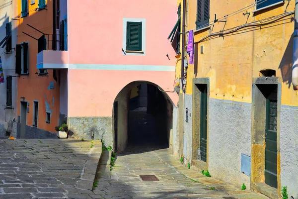 Italia Riomaggiore Calles Coloridas — Foto de Stock