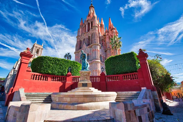 San Miguel Allende Zabytkowa Katedra Parroquia San Miguel Arcangel Historycznym — Zdjęcie stockowe