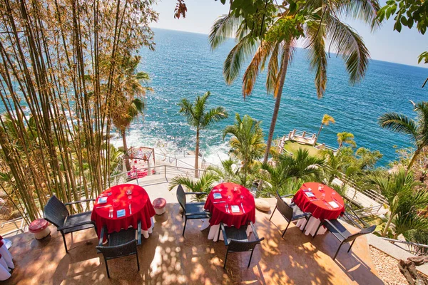 Puerto Vallarta Romántico Restaurante Lujo Con Vistas Panorámicas Océano Cerca —  Fotos de Stock