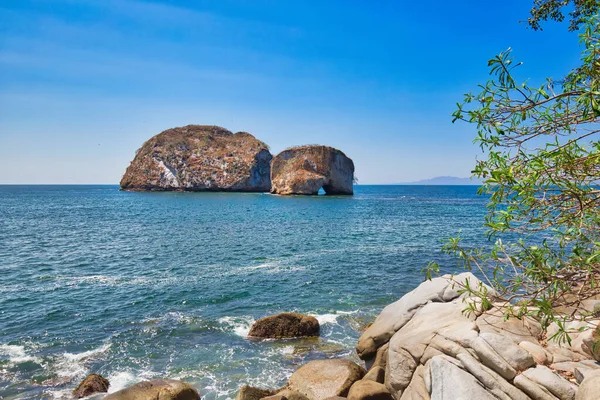 Puerto Vallarta Snorkeling Hely Los Arcos Közelében Kis Szigetek — Stock Fotó