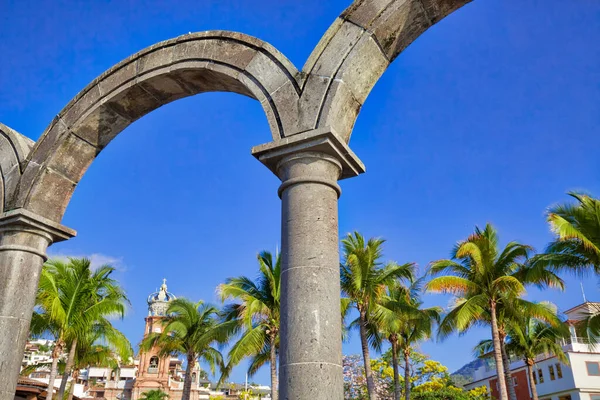 Famous Puerto Vallarta Arches Los Arcos City Sea Promenade — Stock Photo, Image
