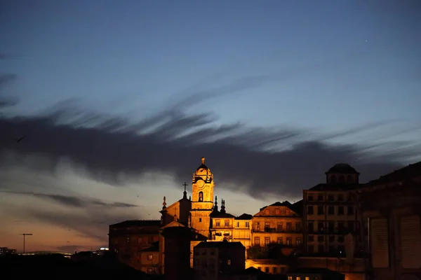 Porto Portugal Жовтня 2017 Beautiful Porto Street Night — стокове фото