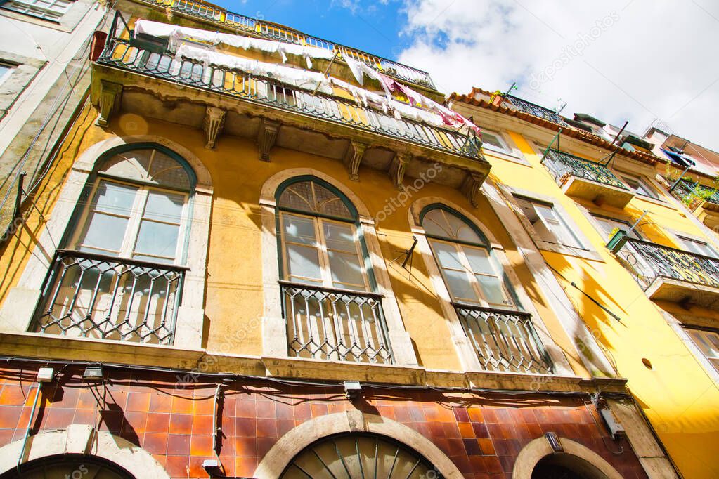 Colorful buildings of Lisbon historic center