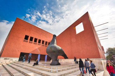 Monterrey, Mexico-9 December, 2018: MARCO, Museum of Contemporary Art (Museo de Arte Contemporaneo) located on city landmark Macroplaza clipart