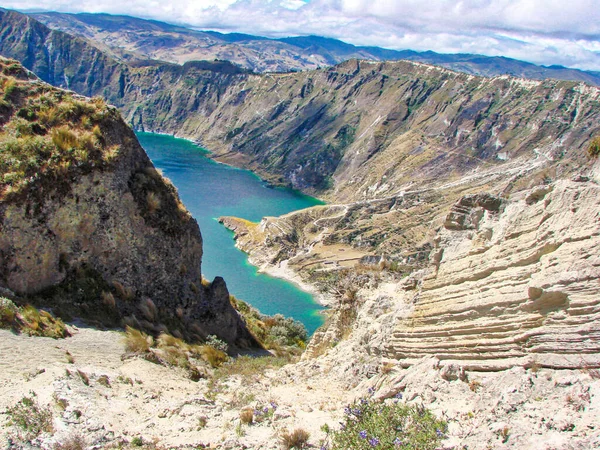 Ecuador Famoso Trekking Intorno Alla Panoramica Quilotoa Loop — Foto Stock