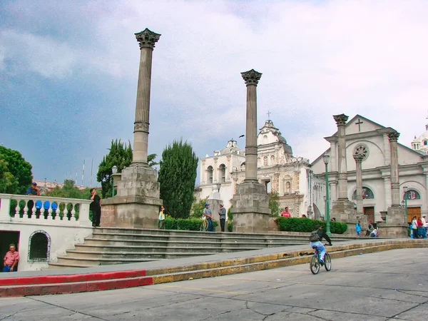 Quetzaltenango Guatemala Maggio 2017 Piazza Centrale Della Città Principale Catherdal — Foto Stock