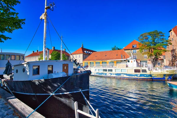 Copenhaga Pitorescos Canais Fluviais Centro Histórico — Fotografia de Stock