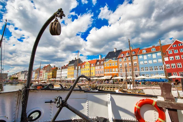 Copenhague Dinamarca Agosto 2018 Famosa Bahía Nyhavn New Harbour Copenhague —  Fotos de Stock