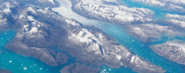 Вид Воздуха Живописные Гренландские Ледники Айсберги — стоковое фото