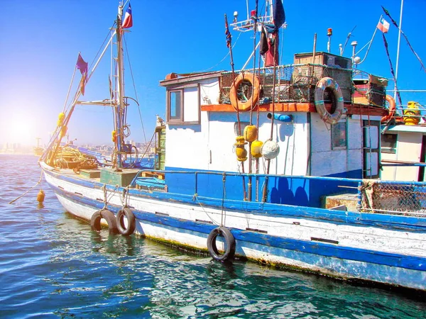 Porto Valparaíso Barcos Pesca — Fotografia de Stock