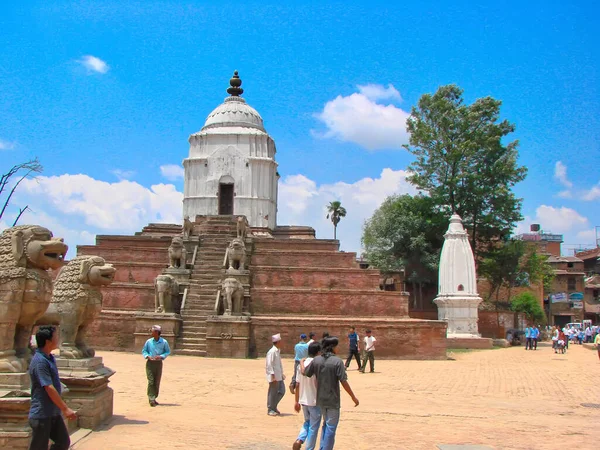 Bhaktapur Nepal Ekim 2018 Tarihi Kent Merkezinde Manzara Sokakları Tapınaklar — Stok fotoğraf