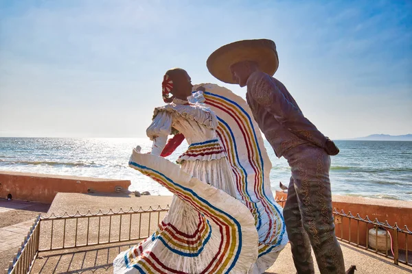 Puerto Vallarta Mexiko Dubna 2018 Slavné Sochy Malebné Mořské Promenádě — Stock fotografie